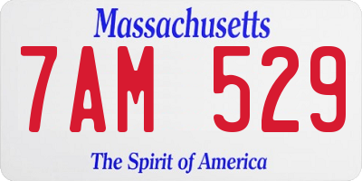 MA license plate 7AM529