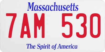 MA license plate 7AM530