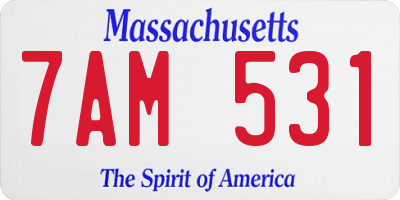 MA license plate 7AM531