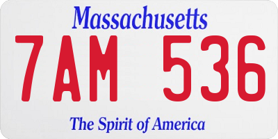 MA license plate 7AM536