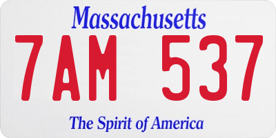 MA license plate 7AM537