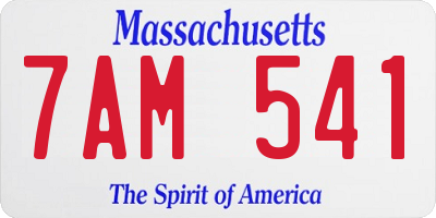 MA license plate 7AM541