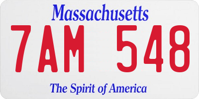 MA license plate 7AM548