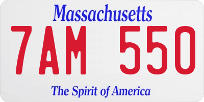 MA license plate 7AM550