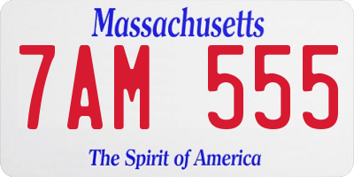 MA license plate 7AM555