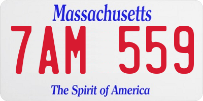 MA license plate 7AM559