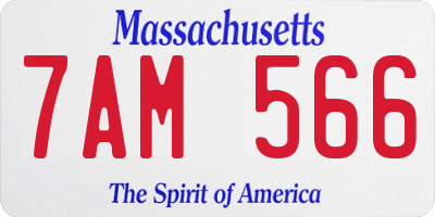 MA license plate 7AM566