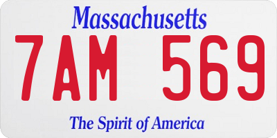 MA license plate 7AM569