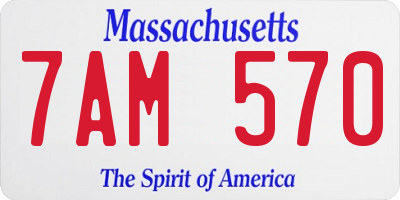 MA license plate 7AM570
