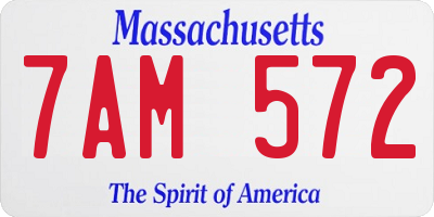 MA license plate 7AM572