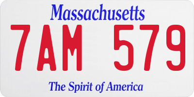 MA license plate 7AM579