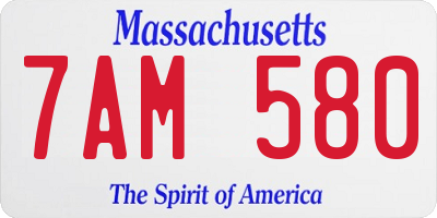 MA license plate 7AM580