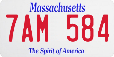 MA license plate 7AM584