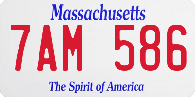 MA license plate 7AM586