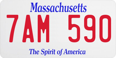 MA license plate 7AM590