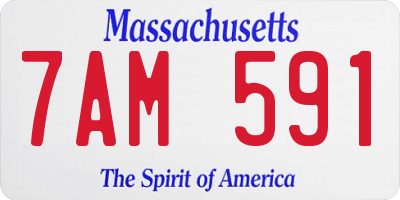 MA license plate 7AM591