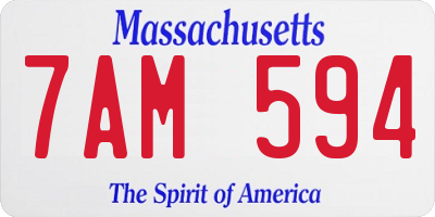 MA license plate 7AM594