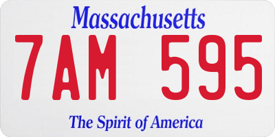 MA license plate 7AM595