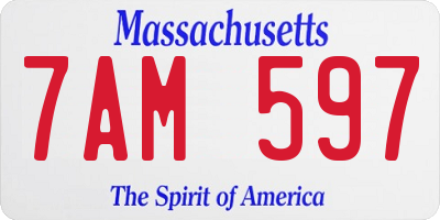 MA license plate 7AM597