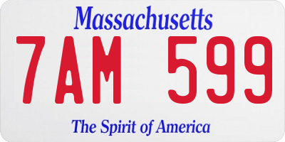 MA license plate 7AM599