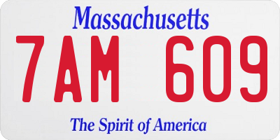 MA license plate 7AM609
