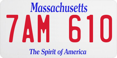 MA license plate 7AM610
