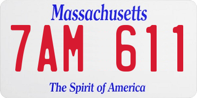 MA license plate 7AM611