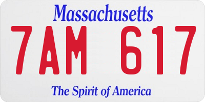 MA license plate 7AM617