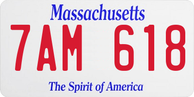 MA license plate 7AM618