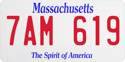 MA license plate 7AM619