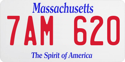 MA license plate 7AM620