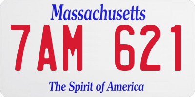 MA license plate 7AM621
