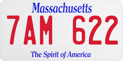 MA license plate 7AM622
