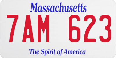 MA license plate 7AM623