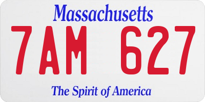 MA license plate 7AM627