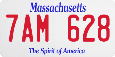 MA license plate 7AM628