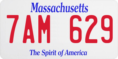 MA license plate 7AM629