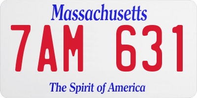 MA license plate 7AM631
