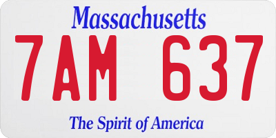 MA license plate 7AM637