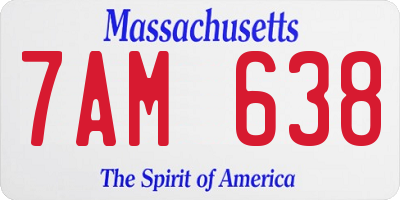 MA license plate 7AM638