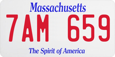 MA license plate 7AM659