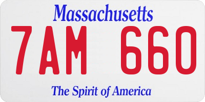MA license plate 7AM660