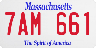 MA license plate 7AM661