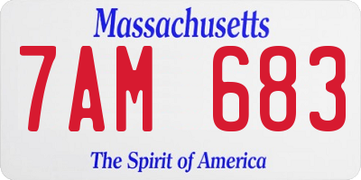 MA license plate 7AM683