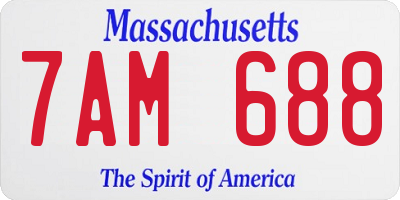 MA license plate 7AM688