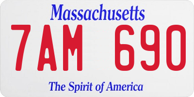 MA license plate 7AM690