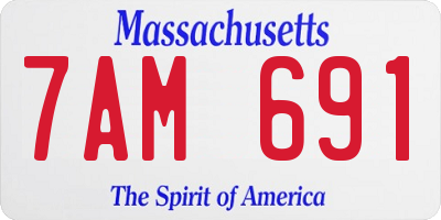 MA license plate 7AM691