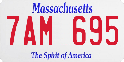 MA license plate 7AM695