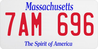 MA license plate 7AM696