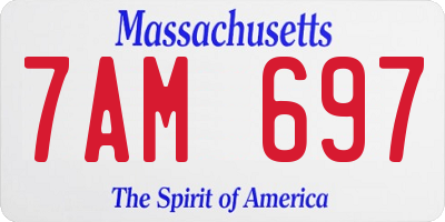 MA license plate 7AM697